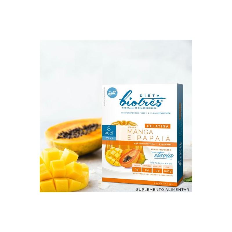 DB3 GELATINA MANGA PAPAIA 2 SAQUETAS DIETA BIOTRÊS