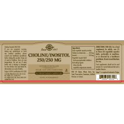 CHOLINE  INOSITOL 250 MG MAIS 250 MG  50 CÁPSULAS  SOLGAR