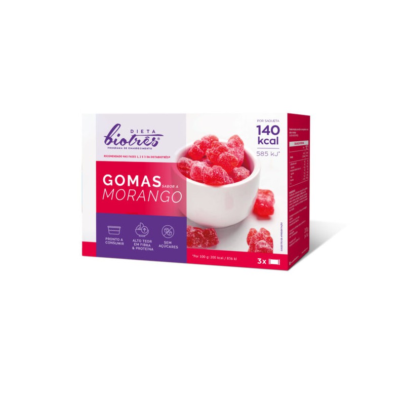 GOMAS DE MORANGO 3 UNIDADES DB3 DIETA BIO TRES