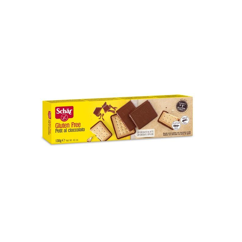 BOLACHAS PETIT COM COBERTURA DE CHOCOLATE SEM GLÚTEN 130 G