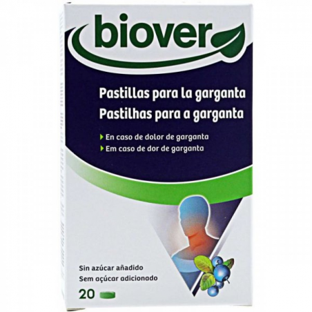 PASTILHAS PARA A GARGANTA 20 PASTILHAS  BIOVER