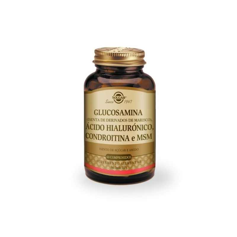 GLUCOSAMINA + ACIDO HIALURONICO + CONDROITINA + MSN 60 COMP SOLGAR