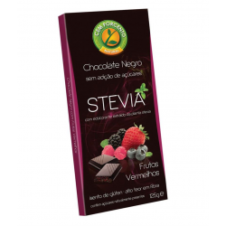 STEVIA CHOCOLATE NEGRO COM FRUTOS VERMELHOS 125 GRS C CEM PORCENTO