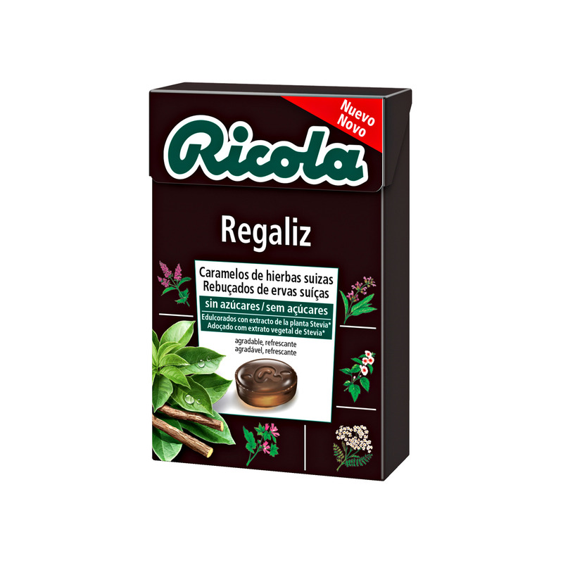 RICOLA REBUCADOS 50 G SEM ACUCAR ALCACUZ REGALIZ   