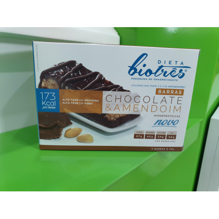 BARRAS CHOCOLATE AMENDOIM DIETA BIOTRES 4X42GR