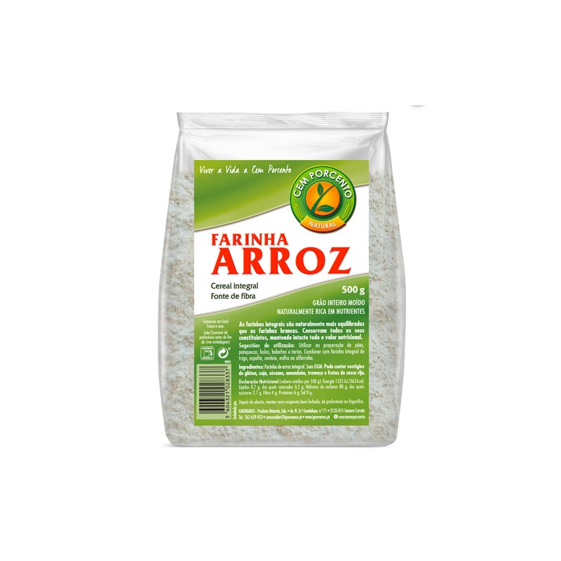 FARINHA DE ARROZ 500 GRS CEM PORCENTO