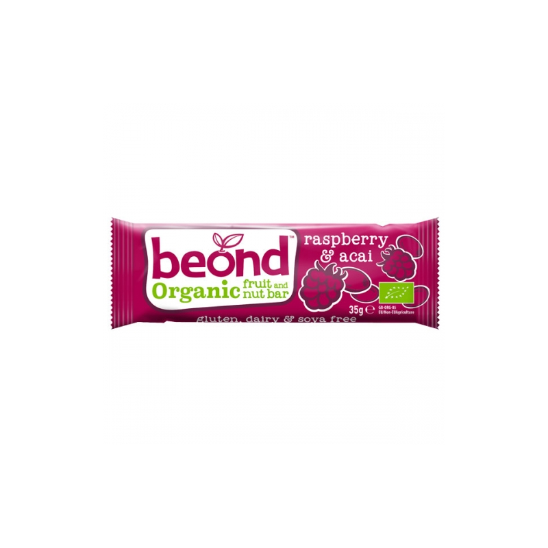 Organic Raspberry & Açai Bar  Barra raw de bagas de açaí e framboesas bio 35g