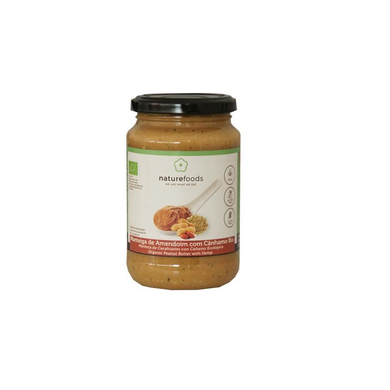 MANTEIGA DE AMENDOIM COM CÂNHAMO BIOLÓGICA 350 G