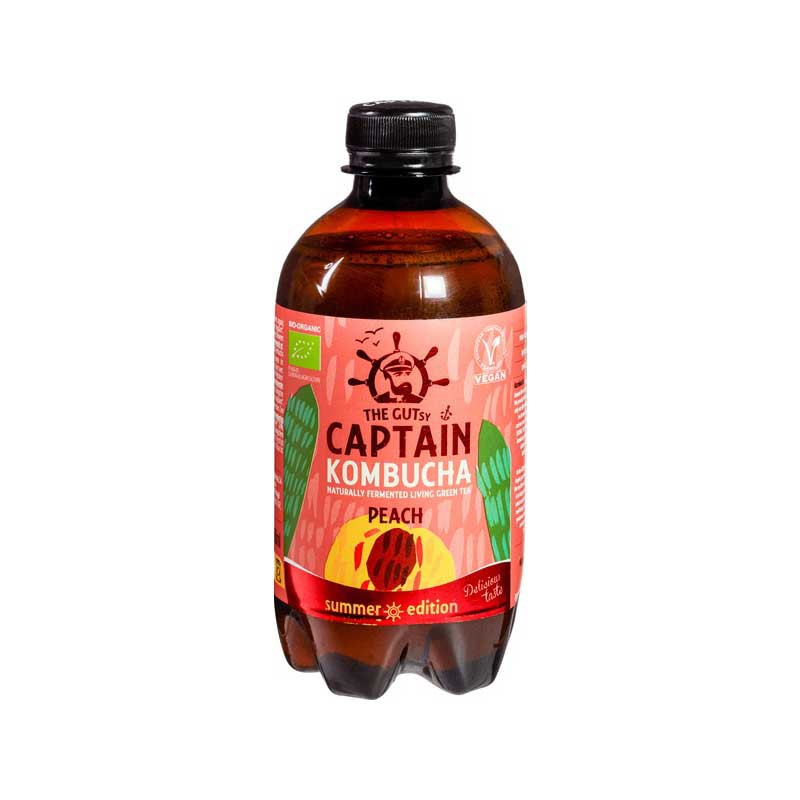 KOMBUCHA BIO BEBIDA CHÁ PESSEGO SUMMER EDITION 400 ML