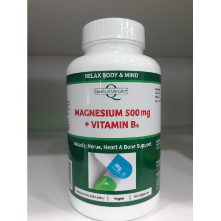 MAGNESIUM 500 MG  VITAMIN B6 90 CAPS QUALIY OF LIFE
