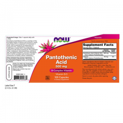 PANTOTHENIC ACID 500 MG VIT B 5 100 CAPS NOW
