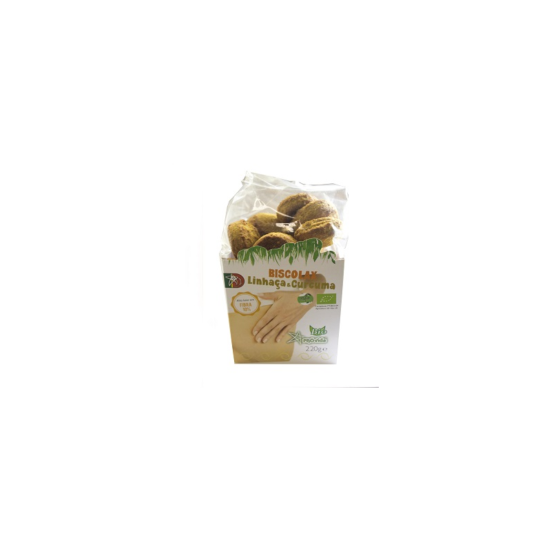 BISCOITOS DE LINHACA E CURCUMA 220 GRS BIO BISCOLAX 