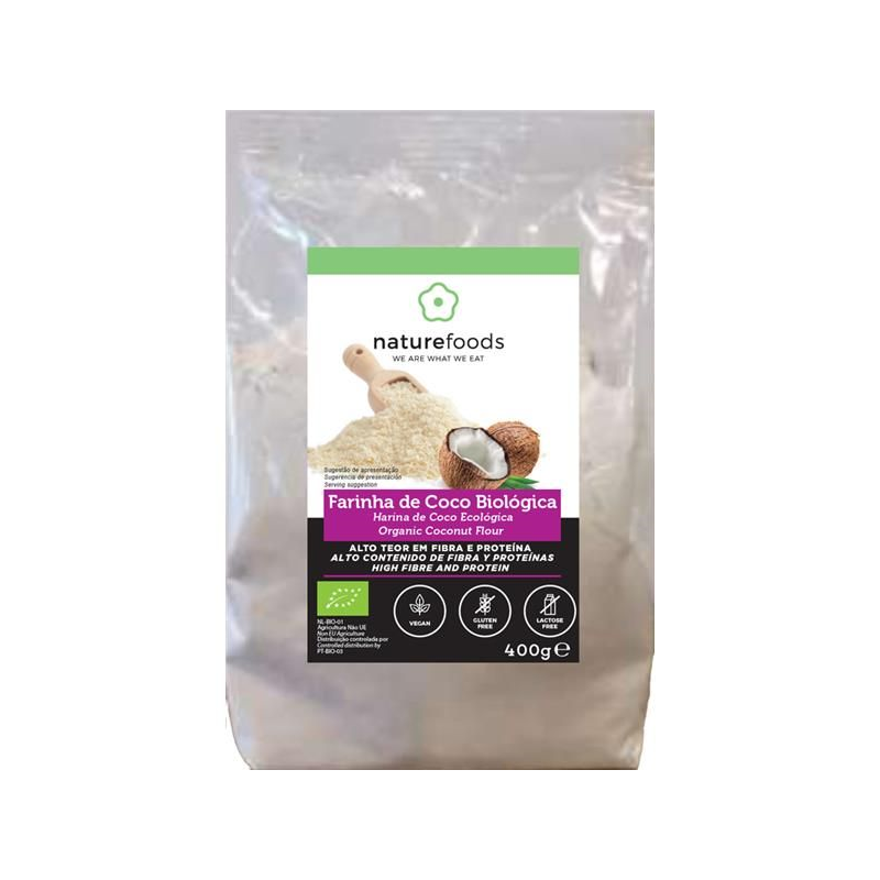 NATURFOODS FARINHA DE COCO S/GLUTEN BIO 400 GRS