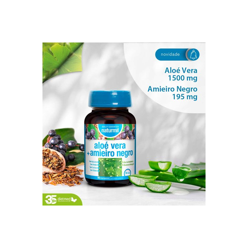 ALOE VERA E AMIEIRO NEGRO 90 COMP NATURMIL DIETMED 