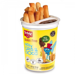 GRESSINOS MILLY COM CREME DE CACAU SEM GLÚTEN  SCHAR