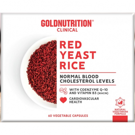 RED YEAST RICE W/ COQ10 E NIACIN GN 60 CAPS GOLD NUTRITION 