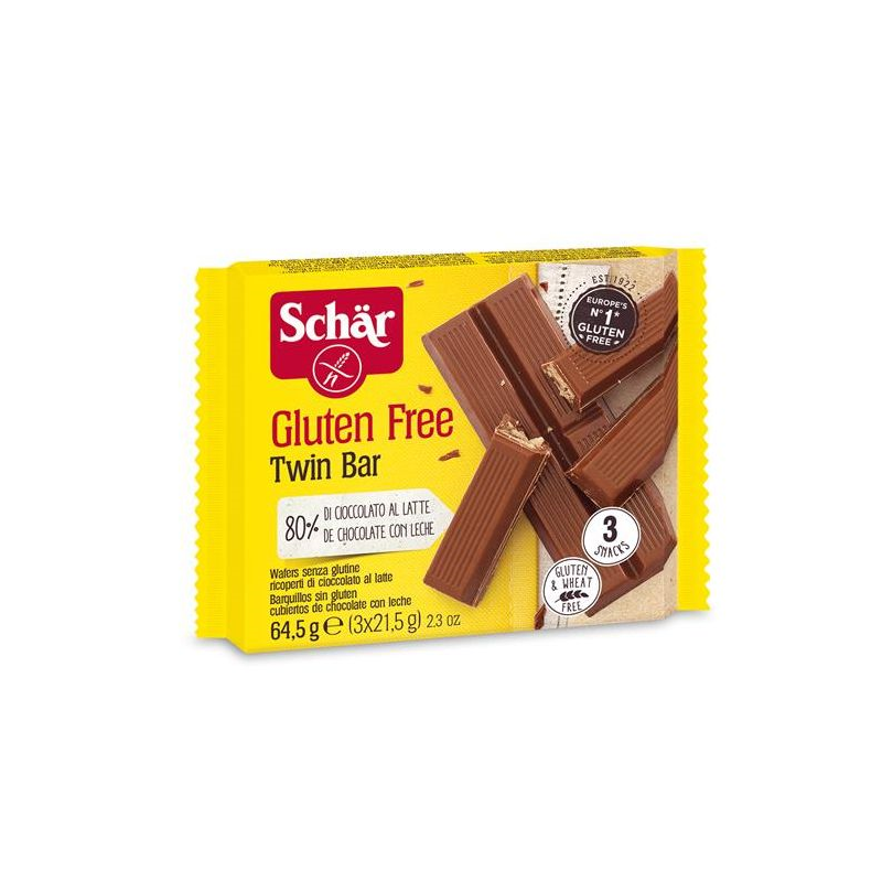 SCHAR WAFER TWINBAR S G  CHOC.LEITE 3 X 21.5