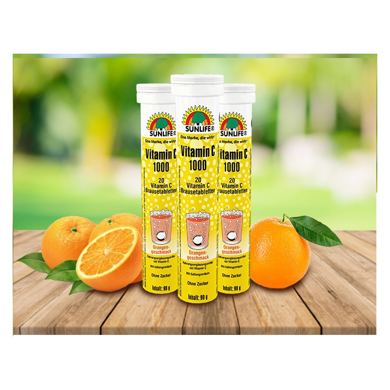 VITAMINA C 1000 MG ORANGE 20 COMP EFERVESCENTE  SUNLIFE