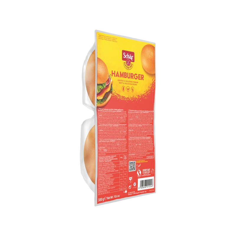 PÃO ISENTO DE GLÚTEN PARA HAMBURGUERES 300 G SCHAR