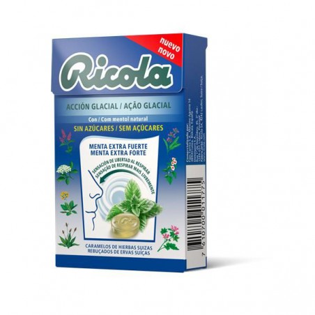 RICOLA REBUCADOS 50 G SEM ACUCAR GLACIAL MENTOL  