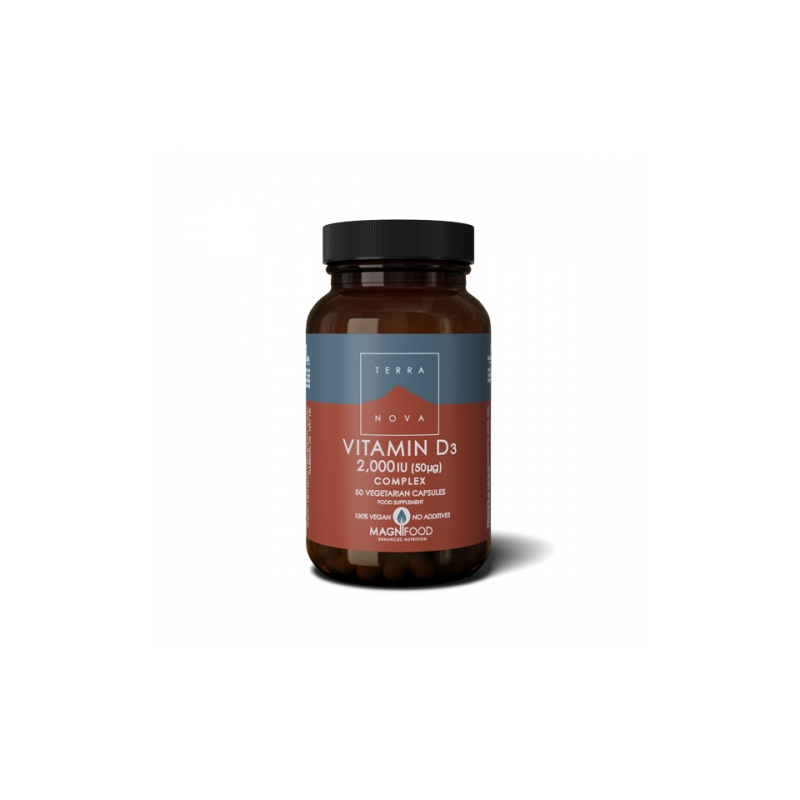 Vitamin D3 2000IU (50mcg) Complex 50 Cápsulas TERRA NOVA
