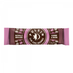 Barra de brownie de chocolate raw com amêndoas e passas de uvas  35g