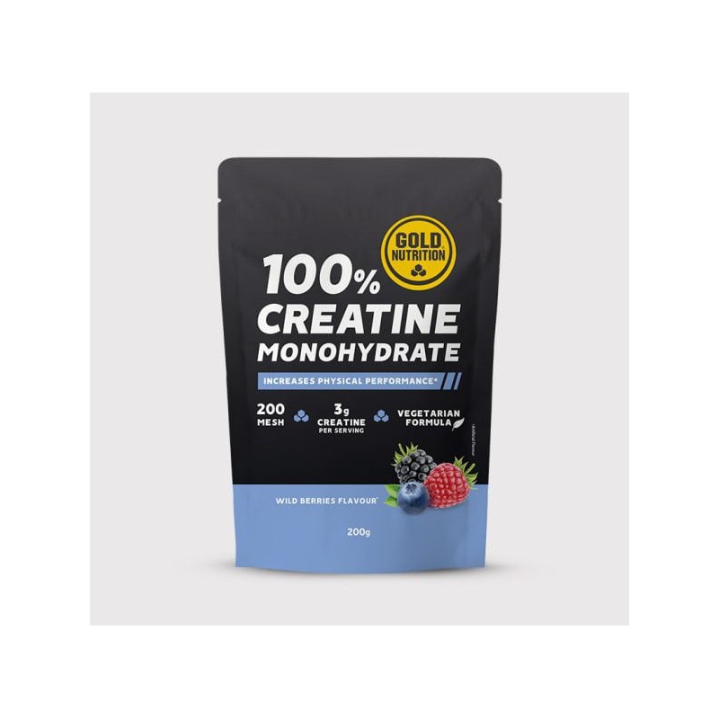 CREATINE MONOHYDRATE WILD BERRIES FLAVOUR 200 GRS  GOLD NUTRITION 