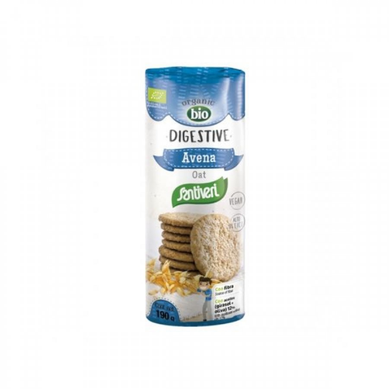BOLACHA DIGESTIVA COM AVEIA BIO SANTIVERI 190 GRS