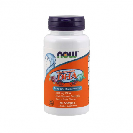 DHA 60 CAPS VEGETAIS MASTIGAVEIS 100 MG NOW
