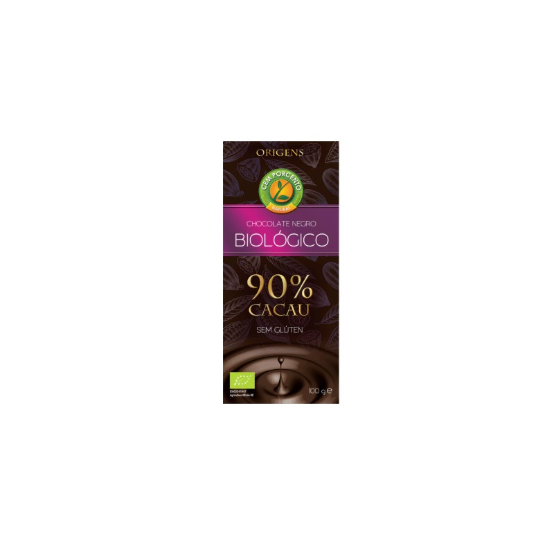 CHOCOLATE NEGRO 90% CACAU BIO SG 100 GRS CEM PORCENTO