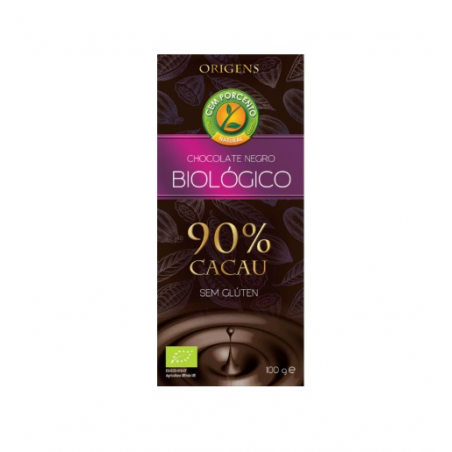 CHOCOLATE NEGRO 90% CACAU BIO SG 100 GRS CEM PORCENTO
