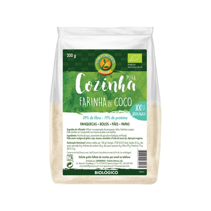 COZINHA PURA FARINHA DE COCO BIO 200 GRS CEM PORCENTO