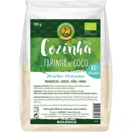 COZINHA PURA FARINHA DE COCO BIO 200 GRS CEM PORCENTO