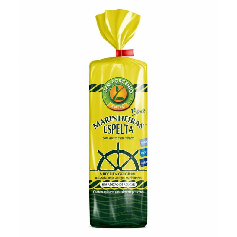 BOLACHAS MARINHEIRAS ESPELTA 200 GRS CEM PORCENTO