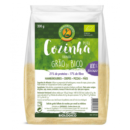COZINHA PURA FARINHA GRAO DE BICO BIO 200 G CEM PORCENTO