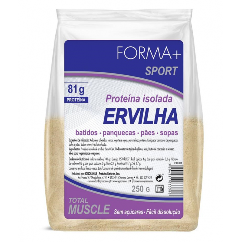 PROTEÍNA ISOLADA DE ERVILHA 250 G FORMA + SPORT CEM PORCENTO