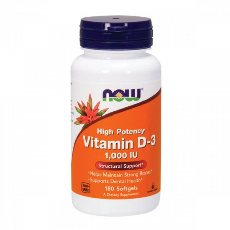 VITAMINA D 3 1,000 U.I. 180 CÁPSULAS VEGETAIS  NOW