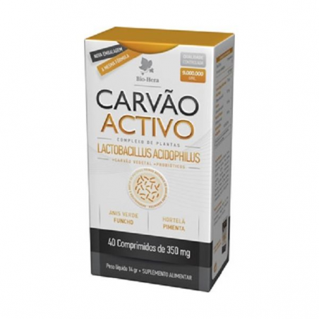CARVÃO ACTIVO 40 COMPRIMIDOS 250 MG BIO HERA