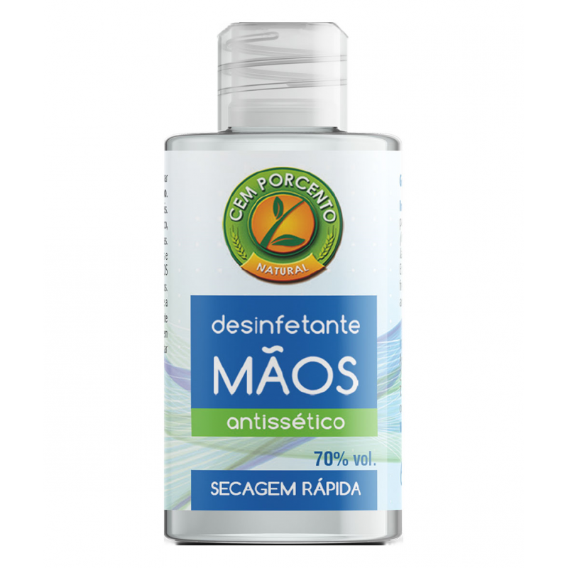 GEL DESINFETANTE DE MÃOS 60ML AINTISSÉTICO CEM PORCENTO