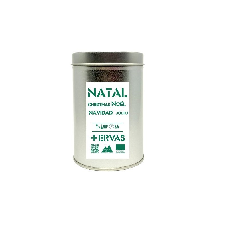 NATAL BIO LATA 4 VERDES E 4 VERMELHAS 50 GRS MAIS ERVAS