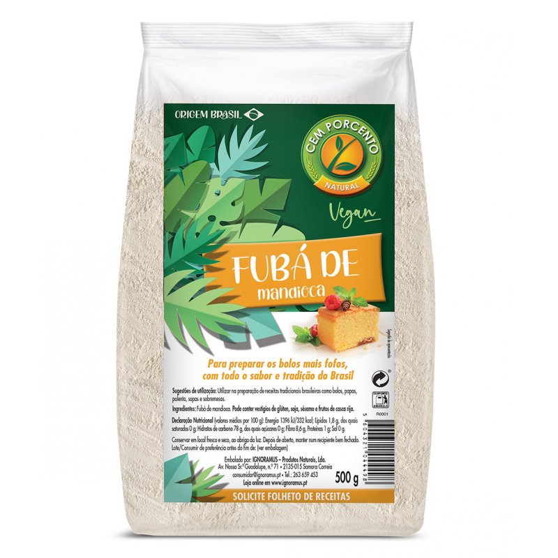 FUBA DE MANDIOCA 500 G CEM POR CENTO