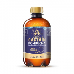 CAPTAIN KOMBUCHA BIO BEBIDA DE CHÁ VERDE. AROMA MAÇÃ E CANELA 400 ML