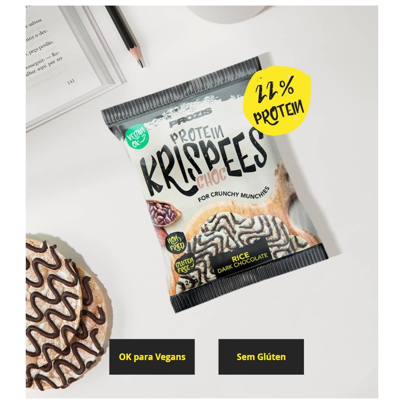 PROTEIN CHOCOLATE KRISPEES ARROZ COM CHOCOLATE PRETO 96 GRS  PROZIS