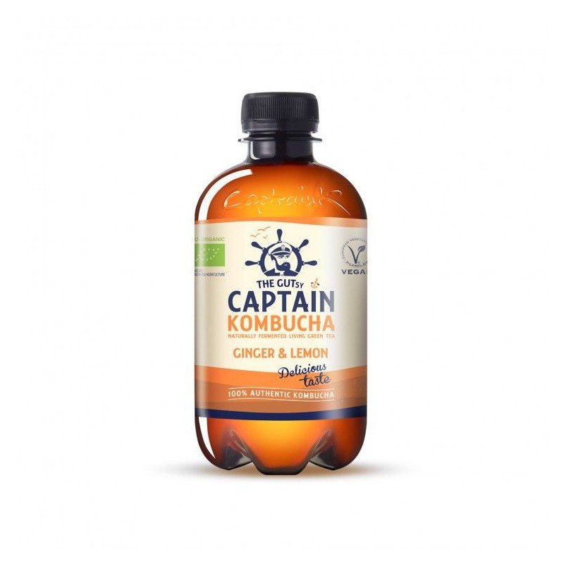 CAPTAIN KOMBUCHA BIO BEBIDA CHA GENGIBRE LIMAO 400 ML