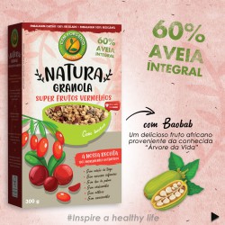GRANOLA NATURA FRUTOS VERMELHOS 300 GRS CEM PORCENTO
