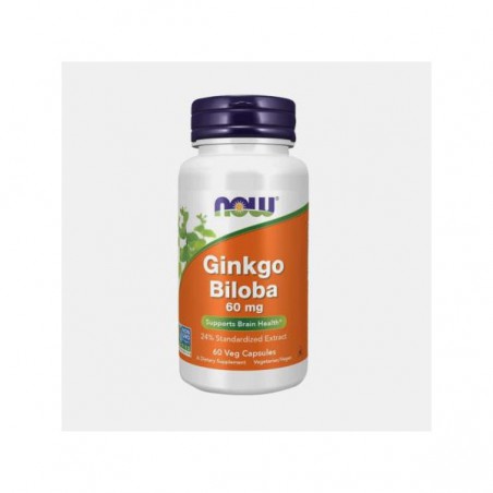 GINKGO BILOBA 60 MG 60 CAPSULAS VEGETAIS NOW