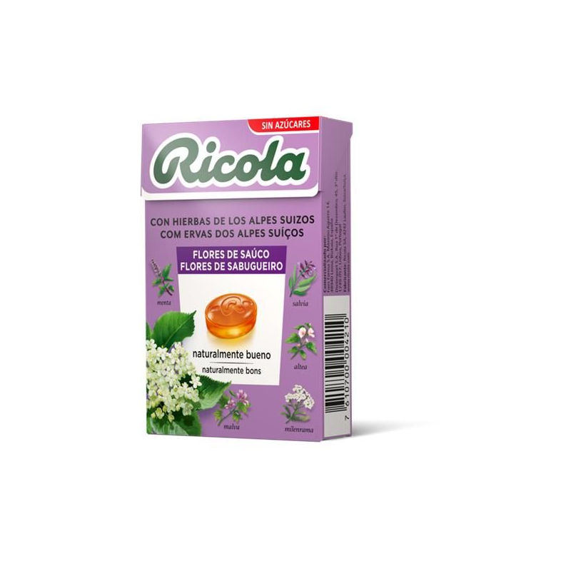 REBUÇADOS DE ERVAS SUÍÇAS SABOR FLORES SABUGUEIRO 50 GRS