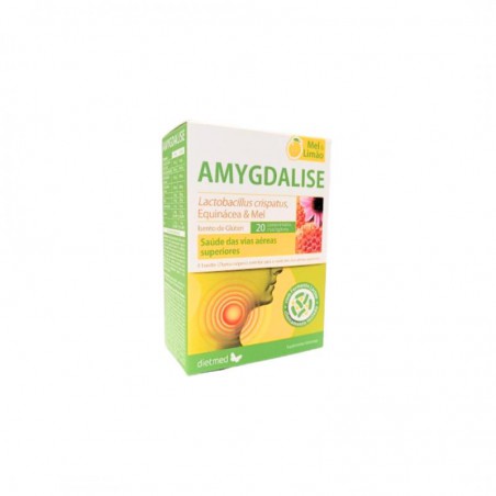 AMYGDALISE MEL E LIMAO 20 COMPRIMIDOS MASTIGAIS