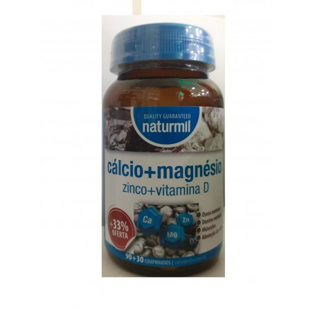 CALCIO E MAGNESIO E  ZINCO E VITAMINA D 120 COMPRIMIDOS NATURMIL DIETMED