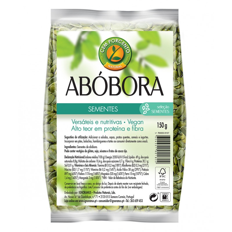 Sementes de Abóbora 150 G cem porcento 